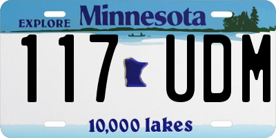 MN license plate 117UDM