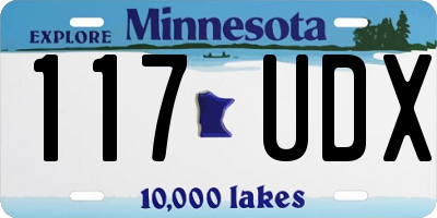 MN license plate 117UDX