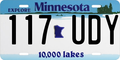MN license plate 117UDY