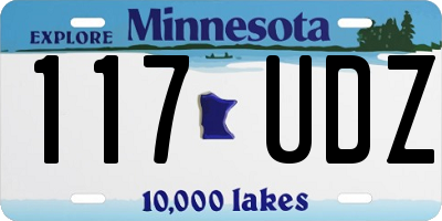 MN license plate 117UDZ