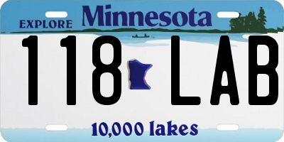 MN license plate 118LAB