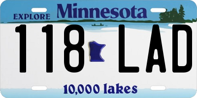 MN license plate 118LAD