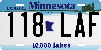 MN license plate 118LAF