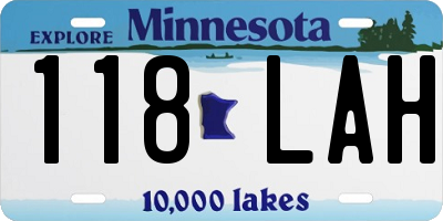 MN license plate 118LAH