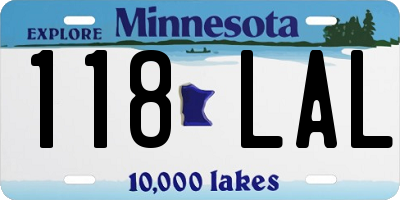 MN license plate 118LAL