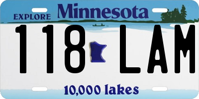MN license plate 118LAM