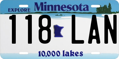 MN license plate 118LAN