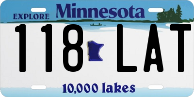 MN license plate 118LAT