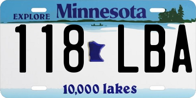 MN license plate 118LBA