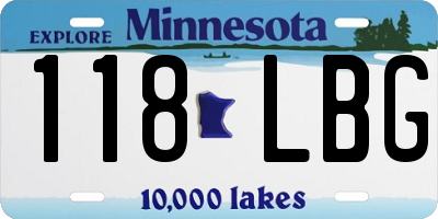 MN license plate 118LBG