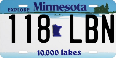 MN license plate 118LBN