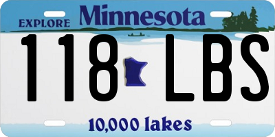 MN license plate 118LBS