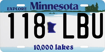 MN license plate 118LBU