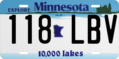 MN license plate 118LBV