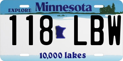 MN license plate 118LBW