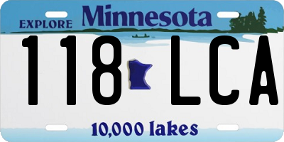 MN license plate 118LCA