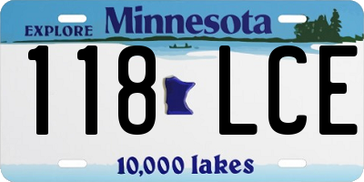 MN license plate 118LCE