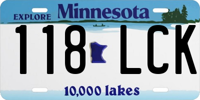 MN license plate 118LCK