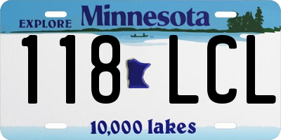 MN license plate 118LCL