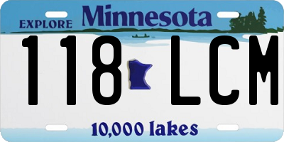 MN license plate 118LCM