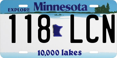 MN license plate 118LCN