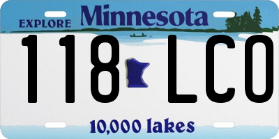 MN license plate 118LCO