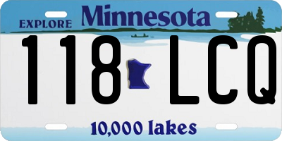 MN license plate 118LCQ