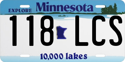 MN license plate 118LCS