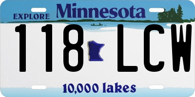 MN license plate 118LCW