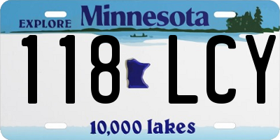 MN license plate 118LCY