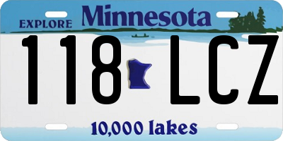 MN license plate 118LCZ