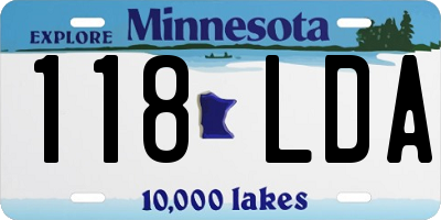 MN license plate 118LDA