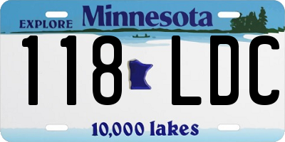 MN license plate 118LDC