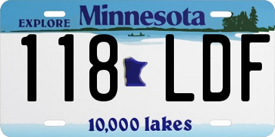 MN license plate 118LDF