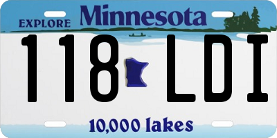 MN license plate 118LDI