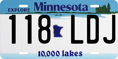 MN license plate 118LDJ