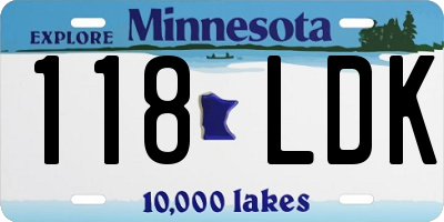 MN license plate 118LDK