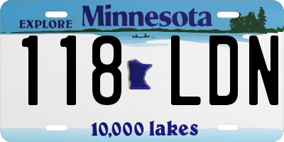 MN license plate 118LDN