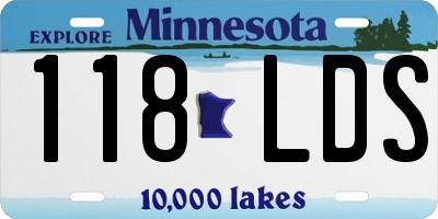 MN license plate 118LDS