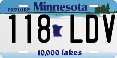 MN license plate 118LDV
