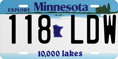 MN license plate 118LDW