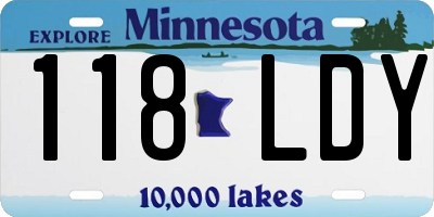MN license plate 118LDY