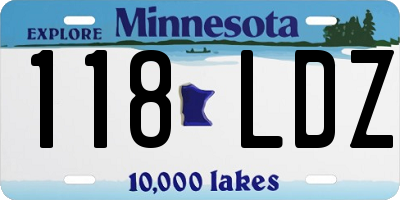MN license plate 118LDZ