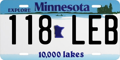MN license plate 118LEB