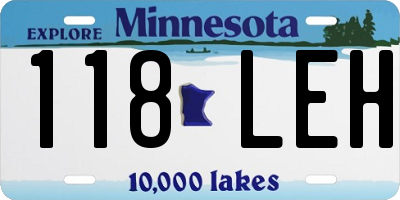 MN license plate 118LEH