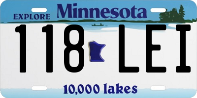 MN license plate 118LEI