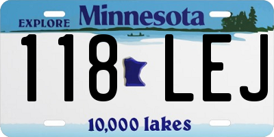 MN license plate 118LEJ