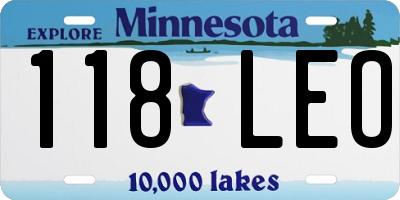 MN license plate 118LEO