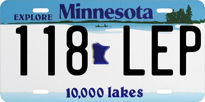 MN license plate 118LEP