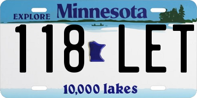 MN license plate 118LET